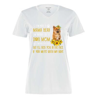 Sunflower Keeshond Mom Mothers Day Dog Mom Cool Gift Women's Momentum V-Neck T-Shirt