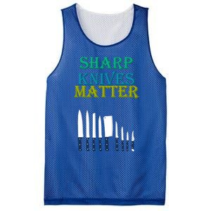 Sharp Knives Matter Cooking Novelty Funny Gift Mesh Reversible Basketball Jersey Tank