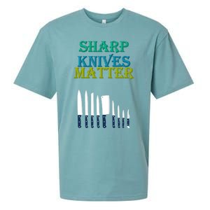 Sharp Knives Matter Cooking Novelty Funny Gift Sueded Cloud Jersey T-Shirt