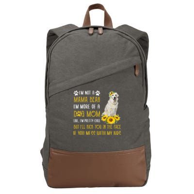 Sunflower Kuvasz Mom Mothers Day Dog Mom Gift Cotton Canvas Backpack