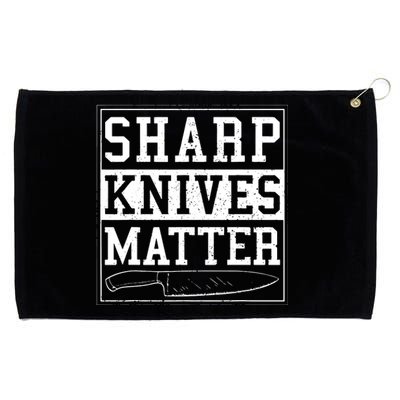 Sharp Knives Matter Funny Chef Gift Cooking Grommeted Golf Towel