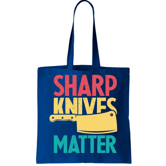 Sharp Knives Matter Cooking Chef Cook Culinary Retro Gift Tote Bag