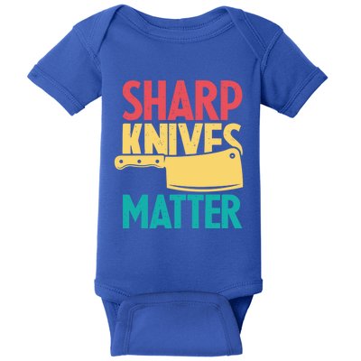 Sharp Knives Matter Cooking Chef Cook Culinary Retro Gift Baby Bodysuit