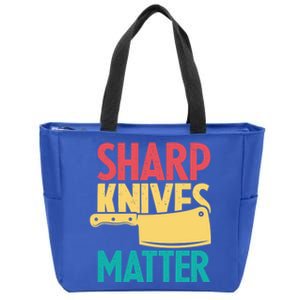 Sharp Knives Matter Cooking Chef Cook Culinary Retro Gift Zip Tote Bag