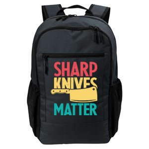 Sharp Knives Matter Cooking Chef Cook Culinary Retro Gift Daily Commute Backpack