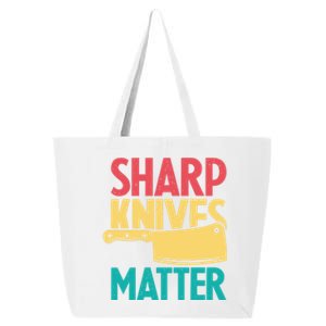 Sharp Knives Matter Cooking Chef Cook Culinary Retro Gift 25L Jumbo Tote