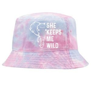 She Keeps Me Wild Elephant Matching Couple Valentines Day Gift Tie-Dyed Bucket Hat