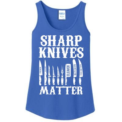 Sharp Knives Matter Funny Butcher Meat Cutter Chef Knife Gift Ladies Essential Tank