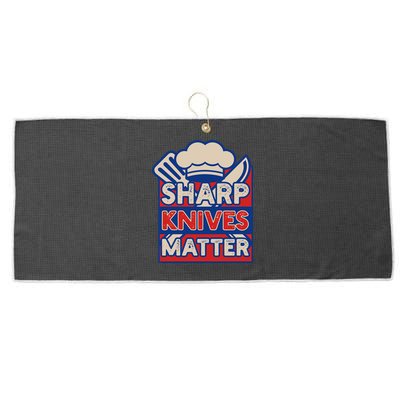 Sharp Knives Matter Butcher Or Professional Chef Great Gift Large Microfiber Waffle Golf Towel