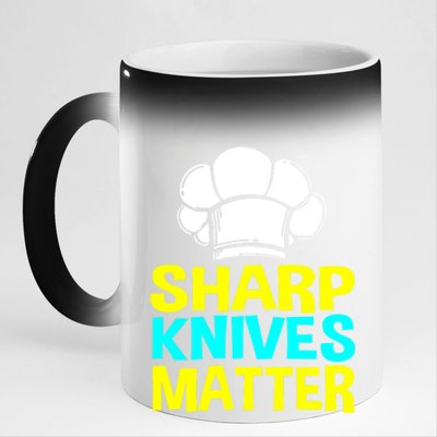 Sharp Knives Matter Chef Cook Cooking Funny Gift Gift 11oz Black Color Changing Mug