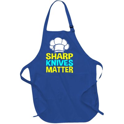 Sharp Knives Matter Chef Cook Cooking Funny Gift Gift Full-Length Apron With Pockets