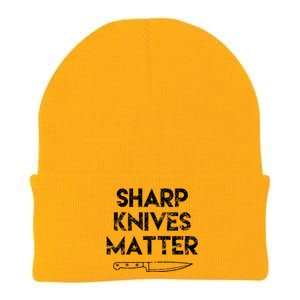 Sharp Knives Matter Chef Present Funny Saying Cooking Gift Knit Cap Winter Beanie