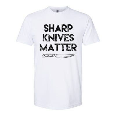 Sharp Knives Matter Chef Present Funny Saying Cooking Gift Softstyle® CVC T-Shirt