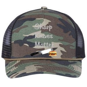 Sharp Knives Matter Cook Funny Culinary Funny Chef Gift Retro Rope Trucker Hat Cap