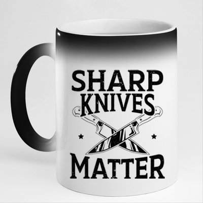 Sharp Knives Matter Culinary Chef Cute Gift 11oz Black Color Changing Mug