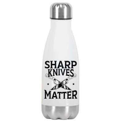 Sharp Knives Matter Culinary Chef Cute Gift Stainless Steel Insulated Water Bottle