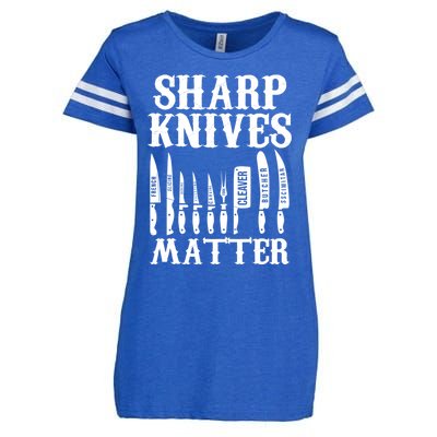 Sharp Knives Matter Funny Butcher Meat Cutter Chef Knife Gift Enza Ladies Jersey Football T-Shirt