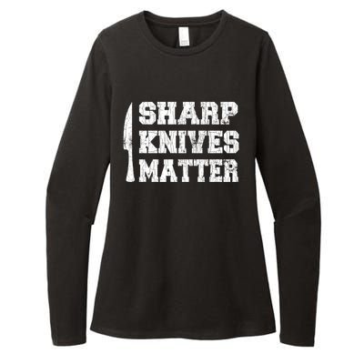 Sharp Knives Matter Funny Cook Chef Cooking Graphic Great Gift Womens CVC Long Sleeve Shirt