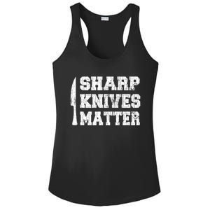 Sharp Knives Matter Funny Cook Chef Cooking Graphic Great Gift Ladies PosiCharge Competitor Racerback Tank