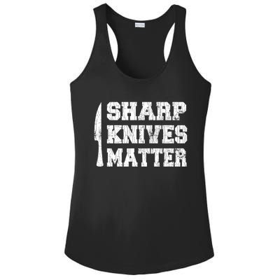 Sharp Knives Matter Funny Cook Chef Cooking Graphic Great Gift Ladies PosiCharge Competitor Racerback Tank