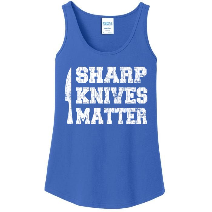 Sharp Knives Matter Funny Cook Chef Cooking Graphic Great Gift Ladies Essential Tank