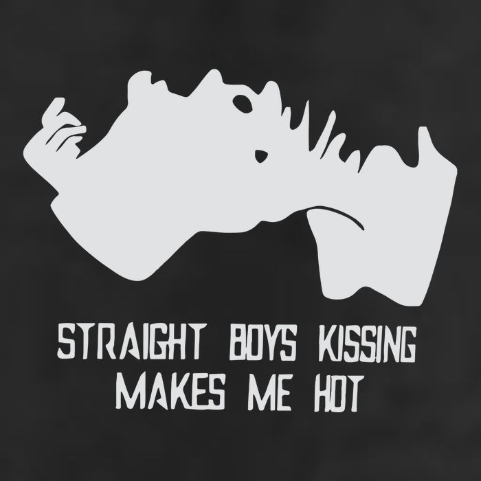 Straight Kissing Makes Me Hot 7 Panel Mesh Trucker Snapback Hat