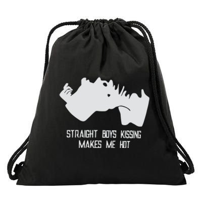 Straight Kissing Makes Me Hot Drawstring Bag