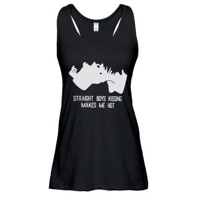 Straight Kissing Makes Me Hot Ladies Essential Flowy Tank