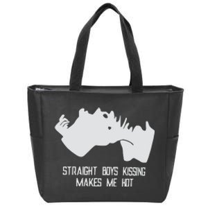 Straight Kissing Makes Me Hot Zip Tote Bag