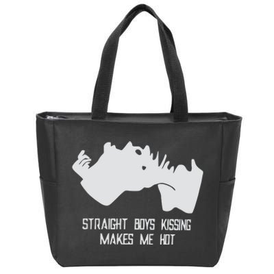 Straight Kissing Makes Me Hot Zip Tote Bag