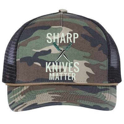 Sharp Knives Matter Funny Cooking Chefs Butcher Great Gift Retro Rope Trucker Hat Cap