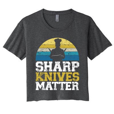 Sharp Knives Matter Pastry Chef Cooking Culinary Great Gift Women's Crop Top Tee