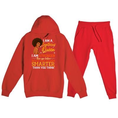 Sagittarius Knows More Than She Says Birthday Gift Premium Hooded Sweatsuit Set