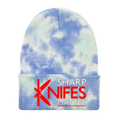 Sharp Knives Matter Gift Tie Dye 12in Knit Beanie