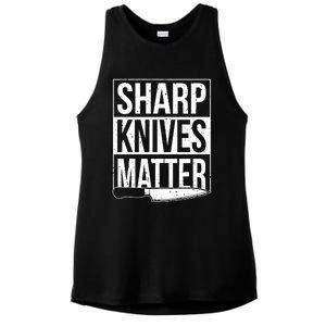 Sharp Knives Matter Cook Funny Culinary Funny Chef Gift Ladies PosiCharge Tri-Blend Wicking Tank