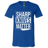 Sharp Knives Matter Cook Funny Culinary Funny Chef Gift V-Neck T-Shirt