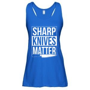 Sharp Knives Matter Cook Funny Culinary Funny Chef Gift Ladies Essential Flowy Tank