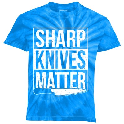 Sharp Knives Matter Cook Funny Culinary Funny Chef Gift Kids Tie-Dye T-Shirt