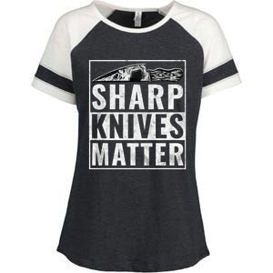 Sharp Knives Matter Funny Cook Gift Enza Ladies Jersey Colorblock Tee