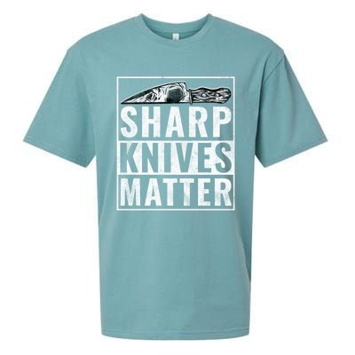 Sharp Knives Matter Funny Cook Gift Sueded Cloud Jersey T-Shirt