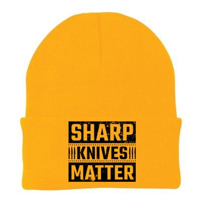 Sharp Knives Matter Knife Collector Gift Knit Cap Winter Beanie