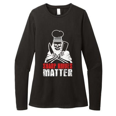 Sharp Knives Matter Gift Funny Cooking Chef Gift Womens CVC Long Sleeve Shirt