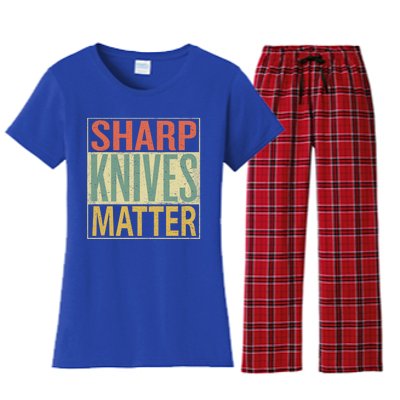 Sharp Knives Matter Gift Chef Knives Gift Funny Outfit Gift Women's Flannel Pajama Set