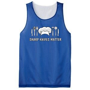 Sharp Knifes Matter Cooking Chef Utensils Cook Great Gift Mesh Reversible Basketball Jersey Tank