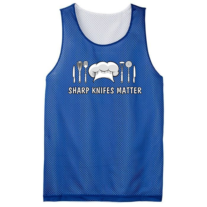 Sharp Knifes Matter Cooking Chef Utensils Cook Great Gift Mesh Reversible Basketball Jersey Tank