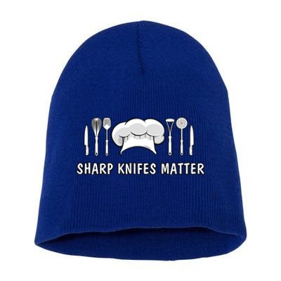 Sharp Knifes Matter Cooking Chef Utensils Cook Great Gift Short Acrylic Beanie