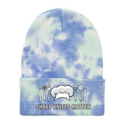 Sharp Knifes Matter Cooking Chef Utensils Cook Great Gift Tie Dye 12in Knit Beanie