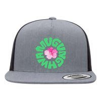 South Korea National Flower Mugunghwa Rose Of Sharon Gift Flat Bill Trucker Hat