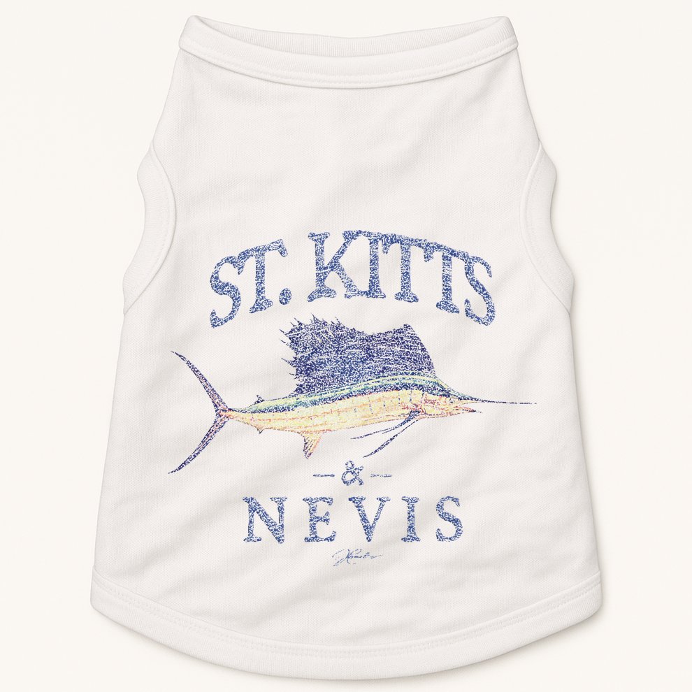 St. Kitts & Nevis Vintage Sailfish Doggie Tank