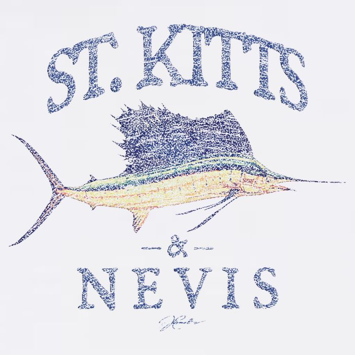 St. Kitts & Nevis Vintage Sailfish Button